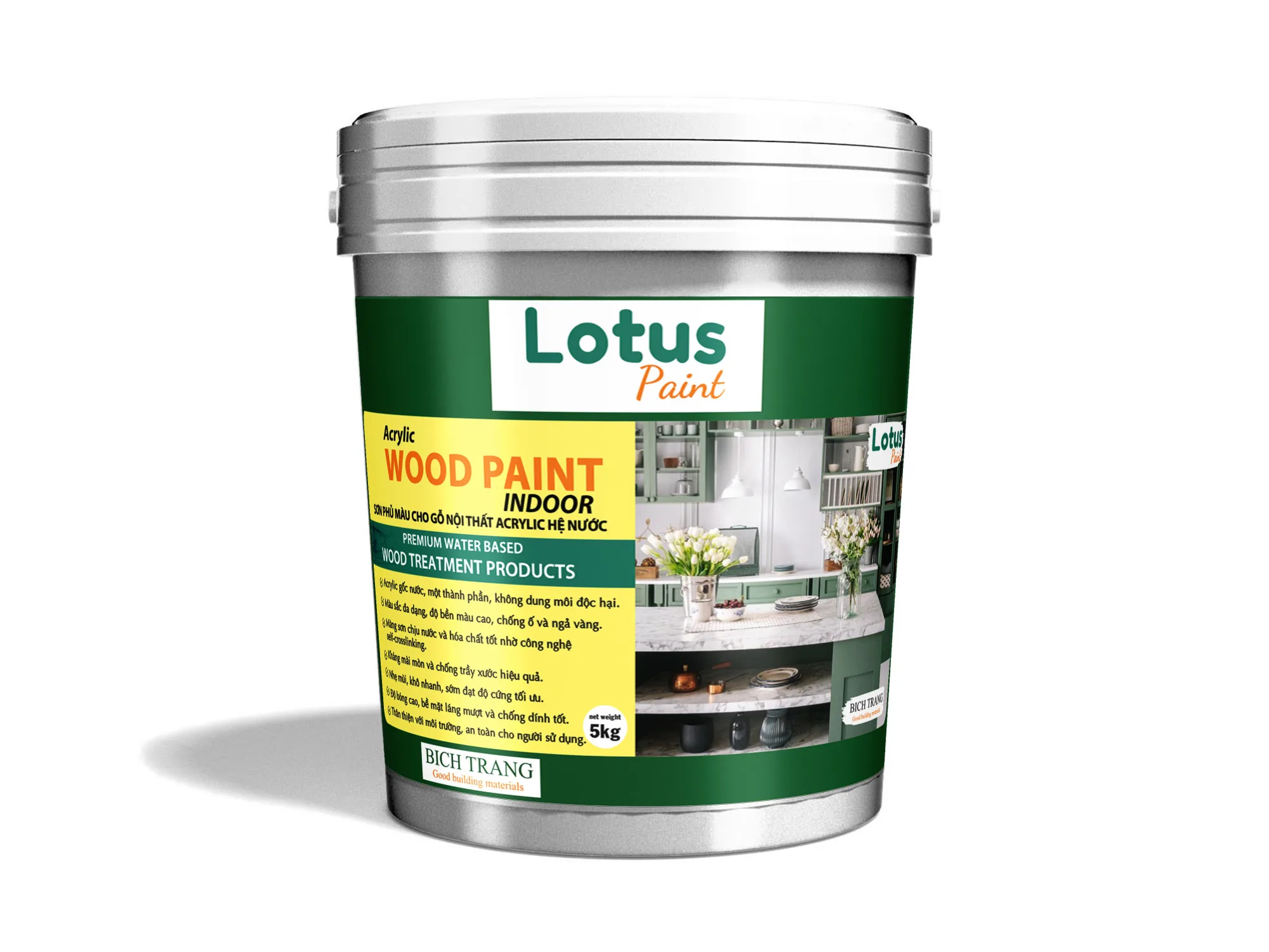 Ảnh sản phẩm Sơn Phủ Màu Cho Gỗ Nội Thất Acrylic Hệ Nước Lotus Acrylic Wood Paint Indoor