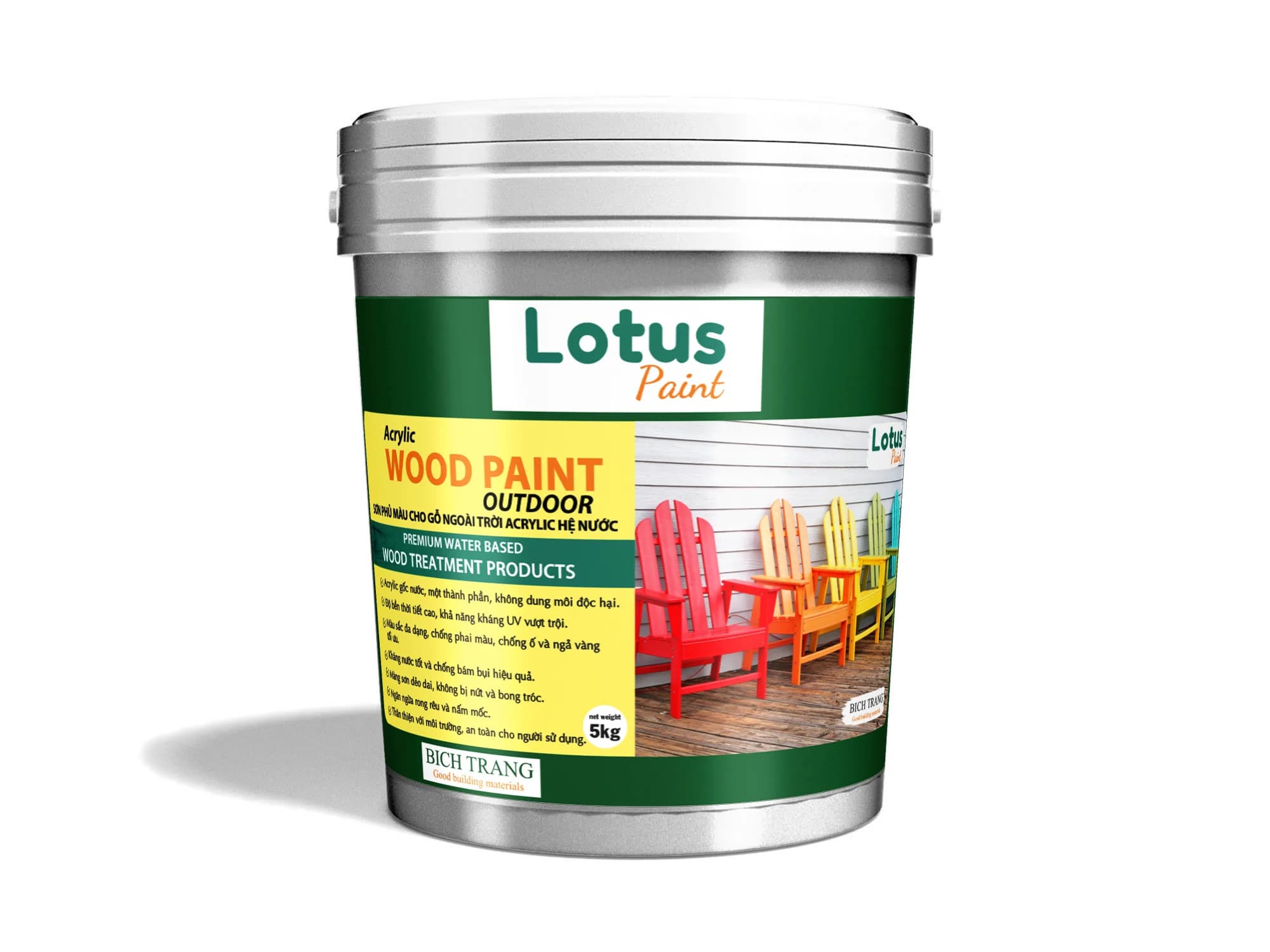 Ảnh sản phẩm Sơn Phủ Màu Cho Gỗ Ngoài Trời Acrylic Hệ Nước Lotus Acrylic Wood Paint Outdoor